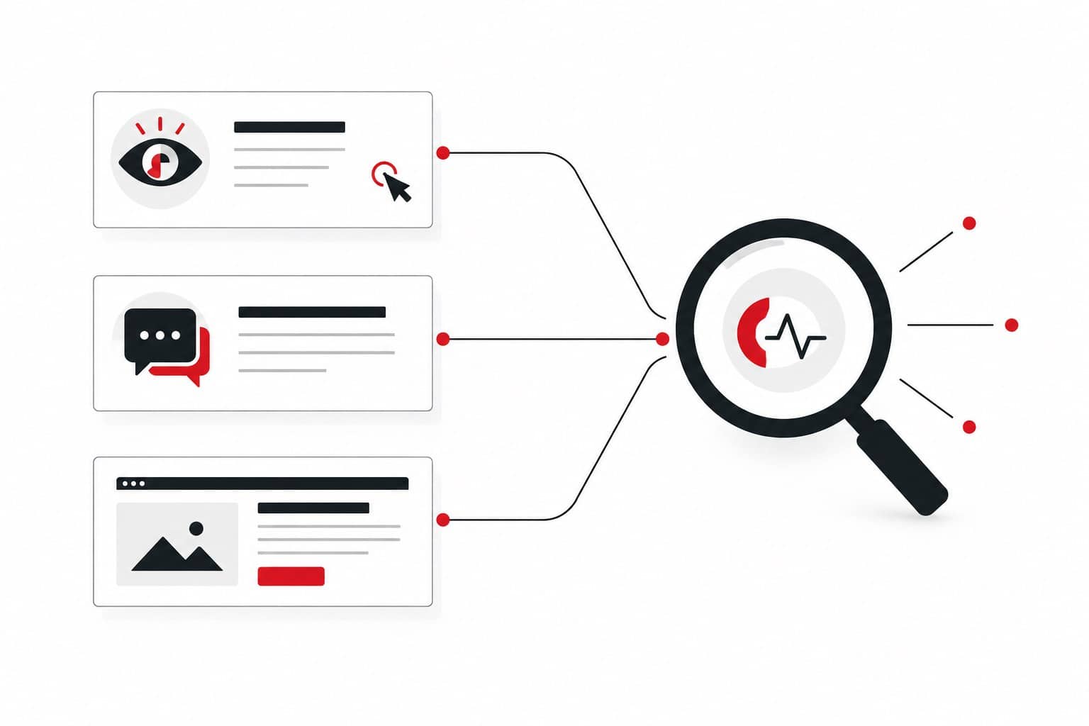 Google Ads-Qualitätsfaktor einfach erklärt: Was er misst – und was nicht 2 KI-generierte Visualisierung dreier verbundener Prüfpunkte für erwartete Klickrate, Anzeigenrelevanz und Landingpage-Erfahrung.