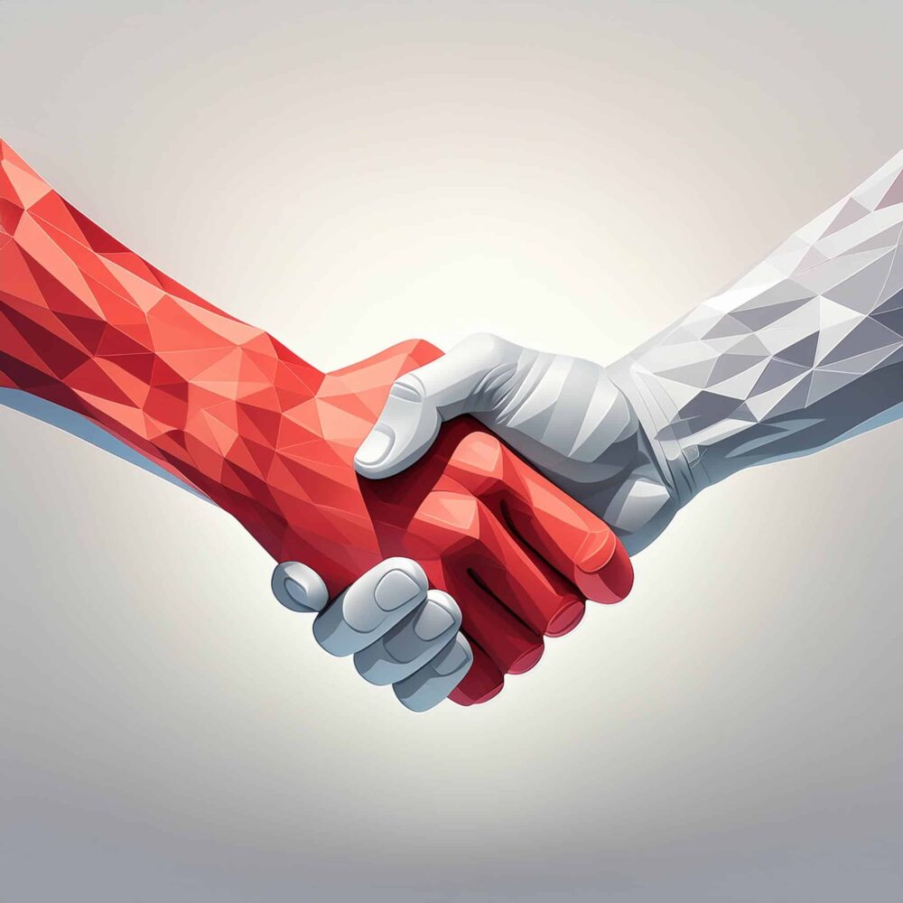 Partnerschaftlich Hand in Hand