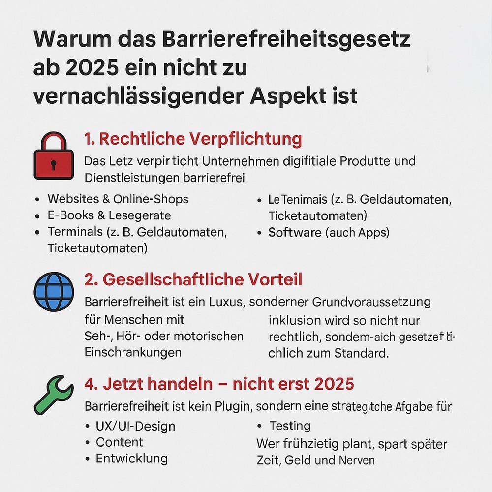Warum das Barrierefreiheitsgesetz ab 2025 ein nicht zu vernachlässigender Aspekt ist