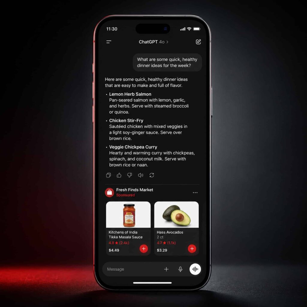KI-Ads werden zum neuen Commerce-Kanal 4 Der gesponserte Block unter der Antwort 2