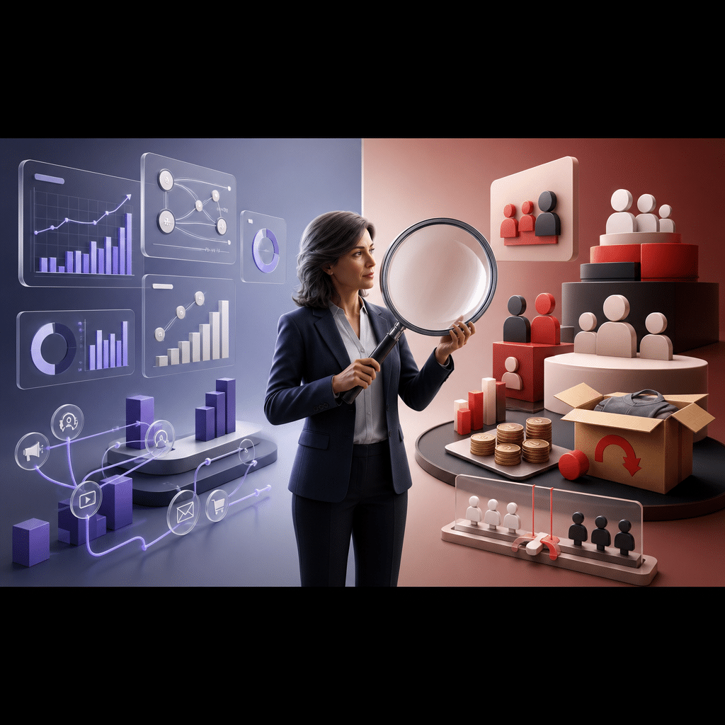 Meta AI analysiert jetzt Werbekonten: Was Unternehmen und Agenturen wissen müssen 5 Vergleich zwischen Meta-Attribution und unabhängiger Erfolgsmessung mit CRM-Daten, Margen, Retouren und Kontrollgruppen.