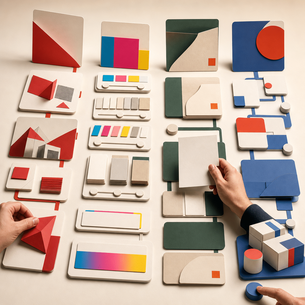 Vier Online-Druckereien, vier Marketingmodelle: FLYERALARM, WIRmachenDRUCK, Onlineprinters und print24 im Vergleich 6 Vier textfreie Shop- und Konfiguratorwelten visualisieren unterschiedliche Wege von der Produktauswahl bis zur Bestellung.