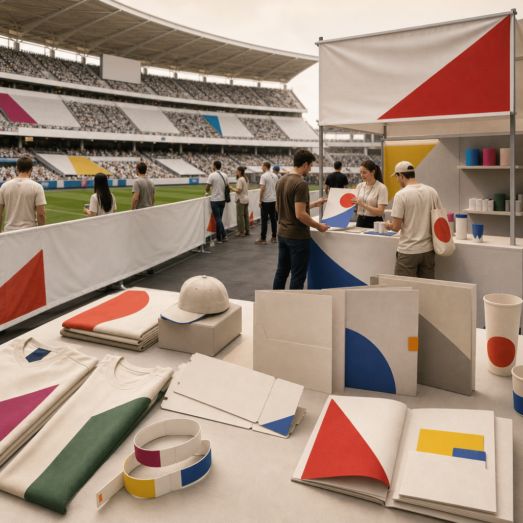 Vier Online-Druckereien, vier Marketingmodelle: FLYERALARM, WIRmachenDRUCK, Onlineprinters und print24 im Vergleich 9 Ein modernes Sport- und Eventumfeld wird durch Banner, Tickets, Textilien und weitere Printprodukte zum Markenraum.