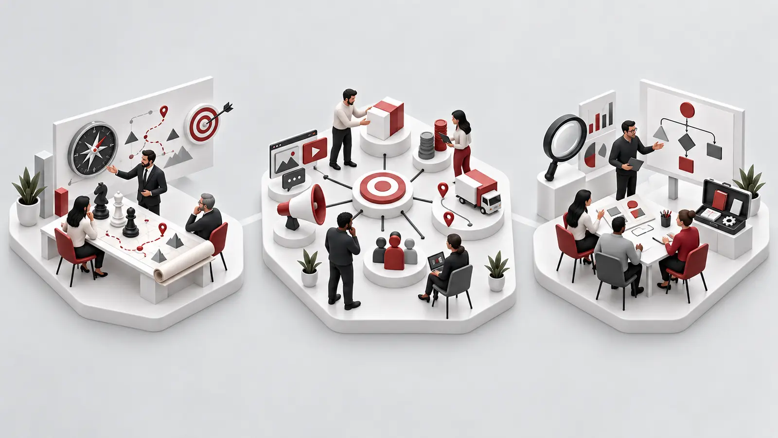 Welche Agenturtypen gibt es – und welche passt zu Ihrem Unternehmen? 2 Marketingstrategie, Marketingagentur und Marketingberatung im visuellen Vergleich
